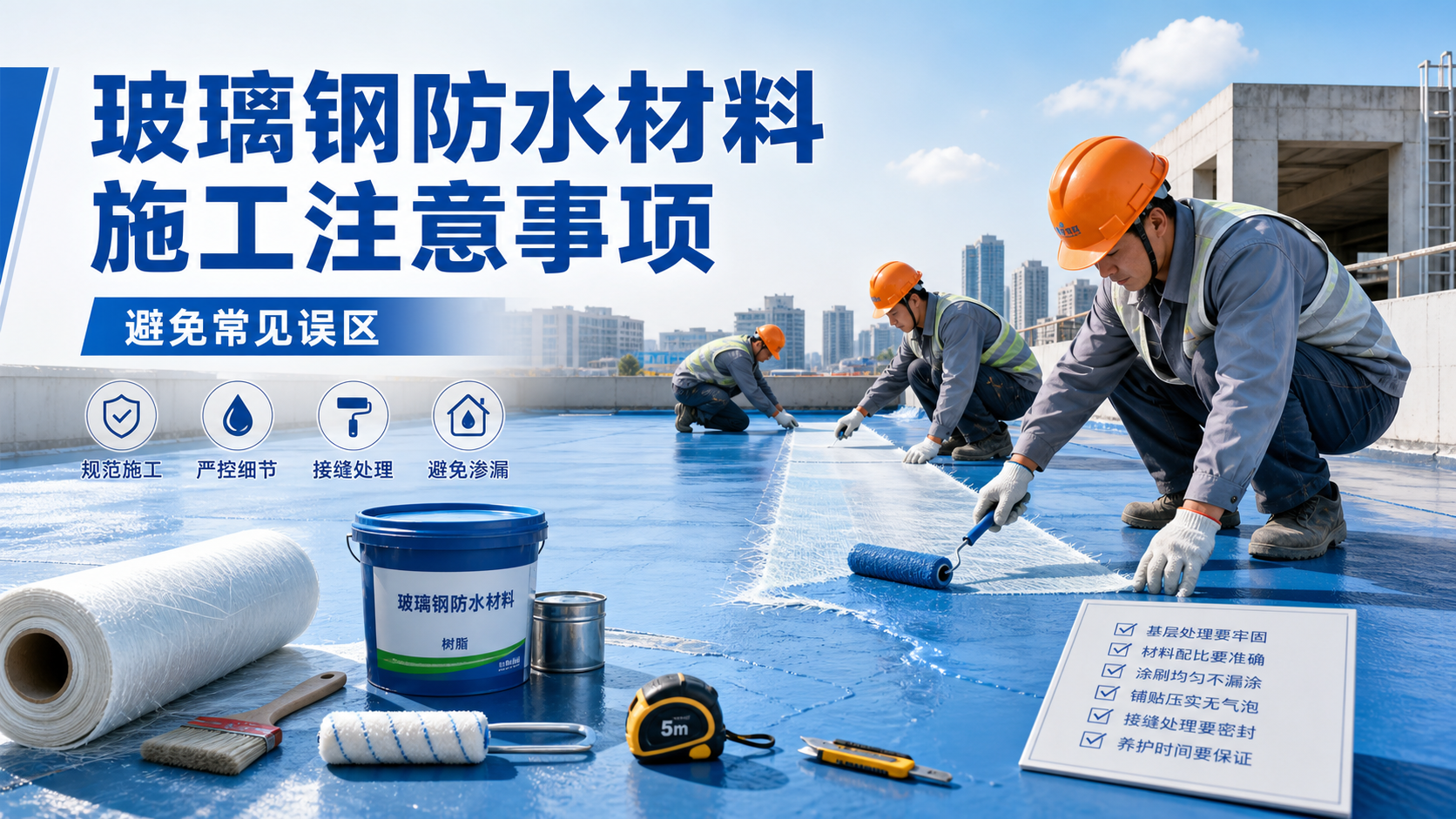 玻璃钢防水材料施工注意事项，避免常见误区 枣庄 版